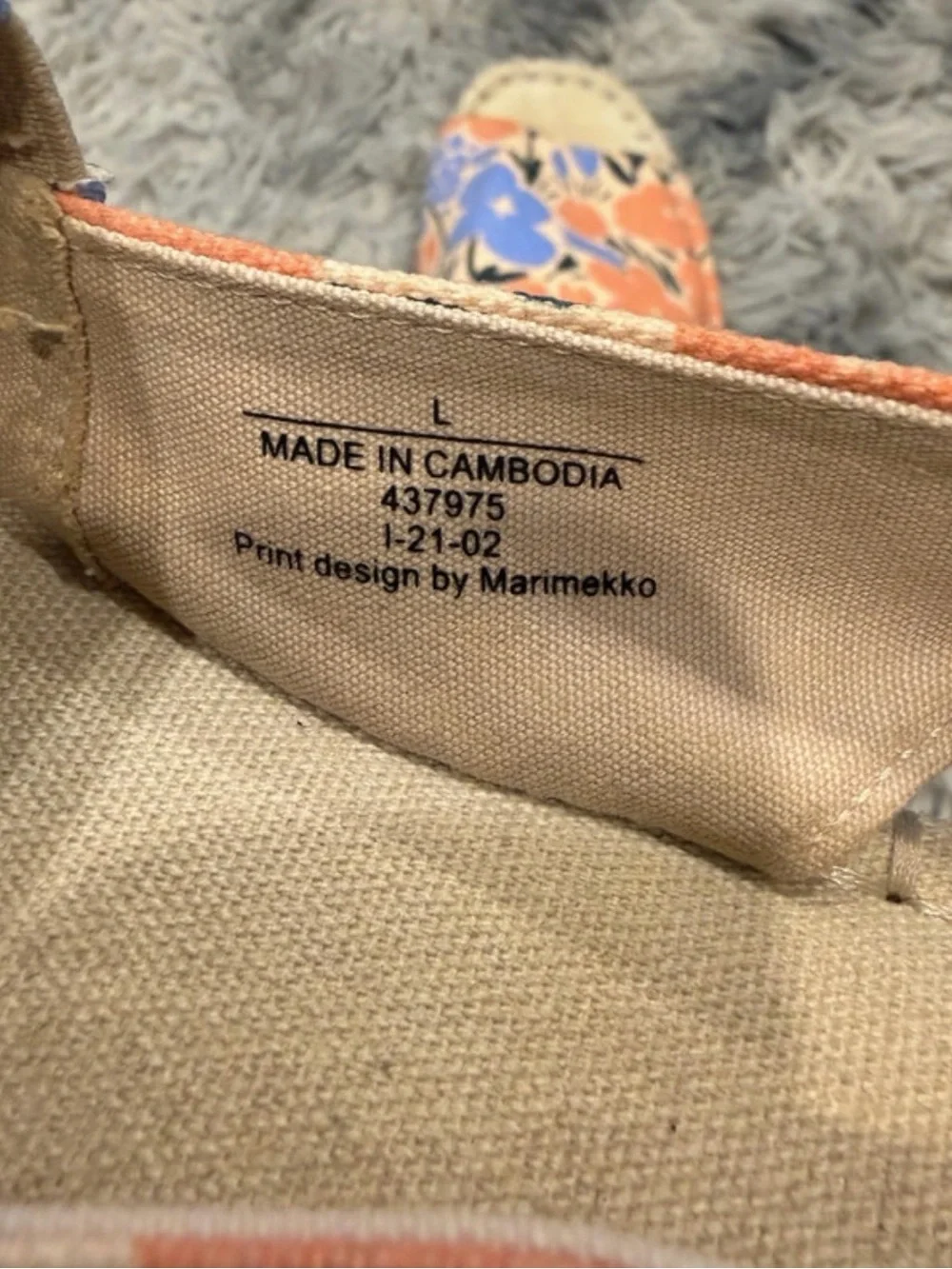 Marimekko x Uniqlo Orange Blue Floral Espadrille Sandals Size L US 8.5